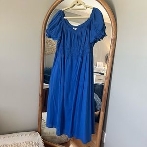 Blue off the shoulder midi dress from H&M